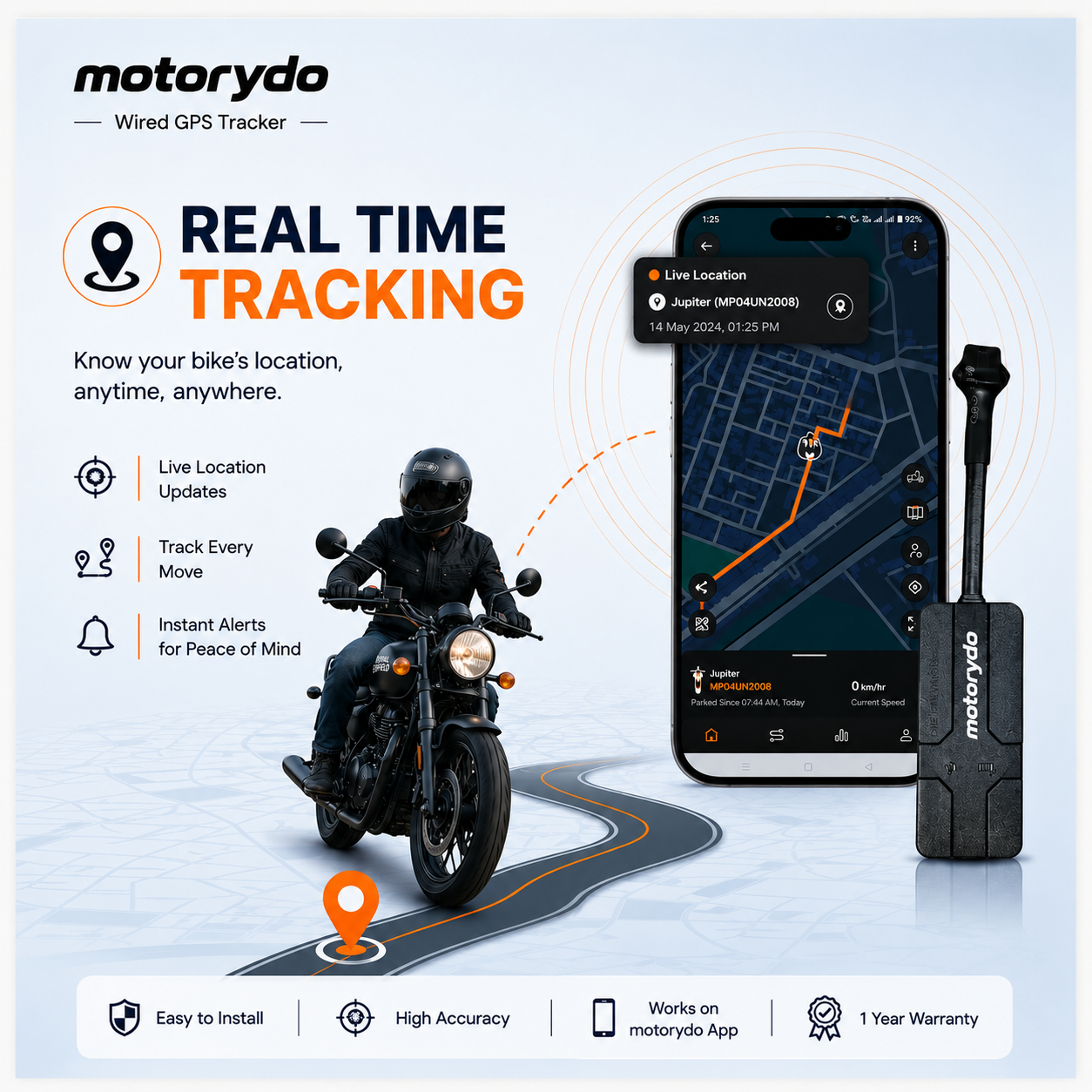 Wired GPS Tracker - 1 Year Recharge without Remote Engine Lock